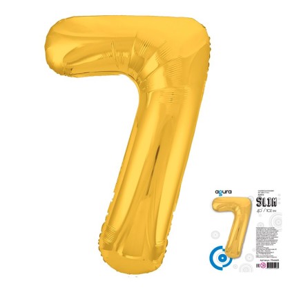 Цифра "7" Золото Slim в упаковке