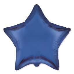И 18 Звезда Темно-синий сатин / STAR Satin Navy Blue / 1 шт /, Фольгированный шар