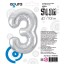 Цифра "3" Серебро Slim в упаковке