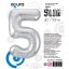 Цифра "5" Серебро Slim в упаковке