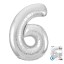 Цифра "6" Серебро Slim в упаковке
