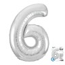 Цифра "6" Серебро Slim в упаковке