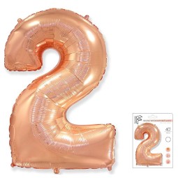 И40 Цифра "2" Розовое Золото Slim в упаковке