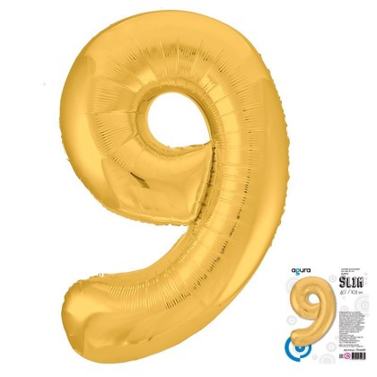 Цифра "9" Золото Slim в упаковке