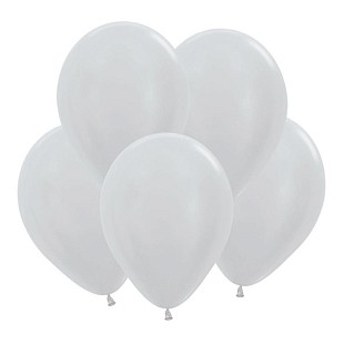 S Перламутр 12 Серебро / Silver / 50 шт. /латексный шар