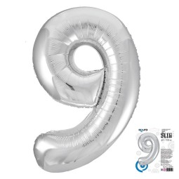 Цифра "9" Серебро Slim в упаковке