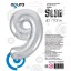 Цифра "9" Серебро Slim в упаковке