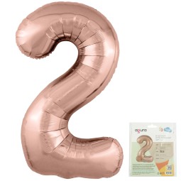 Цифра "2" Розовое золото Slim в упаковке