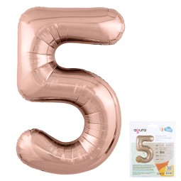 Цифра "5" Розовое золото Slim в упаковке