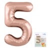 Цифра "5" Розовое золото Slim в упаковке