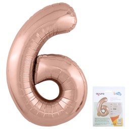 Цифра "6" Розовое золото Slim в упаковке