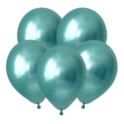 V Метал 12 Зеркальные шары, Зеленый / Luster Green / 50 шт. /латексный шар