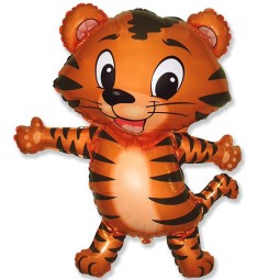 Фольгированный фигурный шар "Тигренок (черный)" 36"/91 см