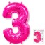 И40 Цифра "3" Фуксия Slim в упаковке