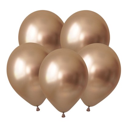V Метал 5 Зеркальные шары, Золото / Luster Gold / 50 шт. /латексный шар