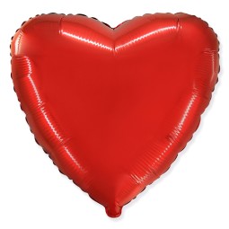 И9 Сердце Красный / Heart Red / 9"/23 см, 1 шт /, Фольгированный шар