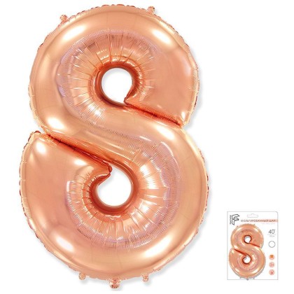 И40 Цифра "8" Розовое Золото Slim в упаковке