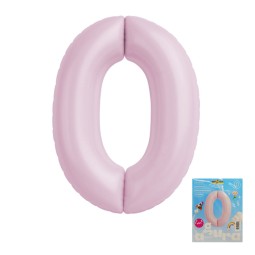 Аг 40 Цифра "0" Зефирный Slim в упаковке / 1 шт /, Фольгированный шар