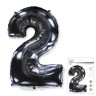 И40 Цифра "2" черный в упаковке/ Two / 1 шт / Фольгированный шар