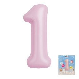 Аг 40 Цифра "1" Зефирный Slim в упаковке / 1 шт /, Фольгированный шар