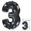 И40 Цифра "3" черный в упаковке / Three / 1 шт / Фольгированный шар