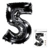 И40 Цифра "5" черный в упаковке/ Five / 1 шт / Фольгированный шар