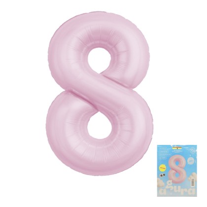 Аг 40 Цифра "8" Зефирный Slim в упаковке / 1 шт /, Фольгированный шар