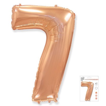 И40 Цифра "7" Розовое Золото Slim в упаковке