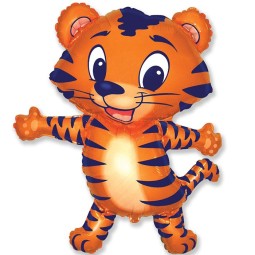 Фольгированный воздушный фигурный шар "Тигренок (синий) мини" 14"/36 см