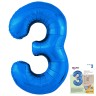 Цифра "3" Синий Slim в упаковке