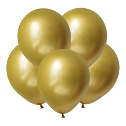 KL Метал 5 Зеркальные шары Золото / Mirror Gold / 50 шт. /, Латексный шар
