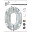 И40 Цифра "0" серебро в упаковке / Zero / 1 шт /, Фольгированный шар