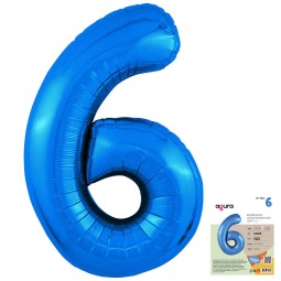 Цифра "6" Синий Slim в упаковке