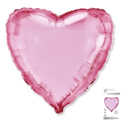 И 18 Сердце Розовый нежный в упаковке / Light Pink / 1 шт /, Фольгированный шар