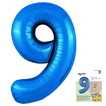 Цифра "9" Синий Slim в упаковке