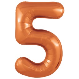 Аг 40 Цифра "5" Папайя Slim в упаковке / 1 шт /, Фольгированный шар, AGURA, Россия
