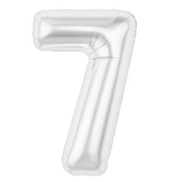 Аг 40 Цифра "7" Белый блеск Slim в упаковке / 1 шт /, Фольгированный шар