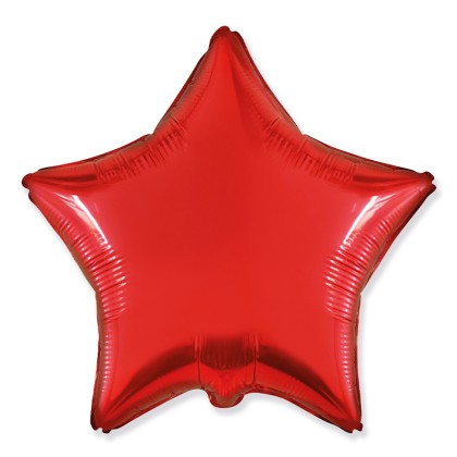 И 4 Звезда Красный / Star Red / 1 шт /, Фольгированный шар