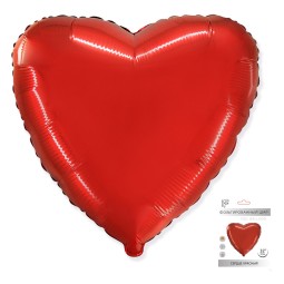 И 32 Сердце Красный в упаковке / Heart Red / 1 шт /, Фольгированный шар