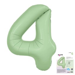 Аг 40 Цифра "4" Олива Slim в упаковке / 1 шт /, Фольгированный шар, AGURA, Россия