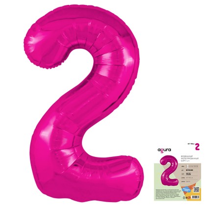 Цифра "2" Фуксия Slim в упаковке