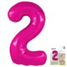 Цифра "2" Фуксия Slim в упаковке