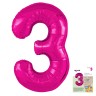 Цифра "3" Фуксия Slim в упаковке