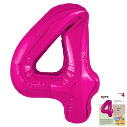 Цифра "4" Фуксия Slim в упаковке