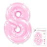 И 40 Цифра "8" розовый в упаковке / Eight / 1 шт / Фольгированный шар