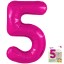 Цифра "5" Фуксия Slim в упаковке