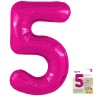 Цифра "5" Фуксия Slim в упаковке
