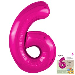 Цифра "6" Фуксия Slim в упаковке