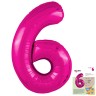 Цифра "6" Фуксия Slim в упаковке