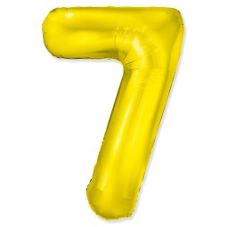 И 40 Цифра "7" золото Slim в упаковке / Seven Slim / 1 шт /, Фольгированный шар